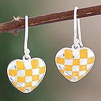 Checkered Heart in Yellow