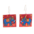 Ceramic dangle earrings, 'Painted Elephant' - Ceramic Elephant-Motif Dangle Earrings (image 2a) thumbail