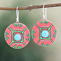 Featured review for Ceramic dangle earrings, Tribal Colors