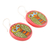 Pendientes colgantes de cerámica - Pendientes colgantes de cerámica con motivo de pavo real