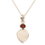 Garnet and rainbow moonstone pendant necklace, 'Mars in the Morning' - Rainbow Moonstone and Garnet Pendant Necklace