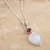 Garnet and rainbow moonstone pendant necklace, 'Mars in the Morning' - Rainbow Moonstone and Garnet Pendant Necklace
