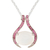 Ruby and moonstone pendant necklace, 'Pink Sky' - Hand Made Ruby and Moonstone Pendant Necklace