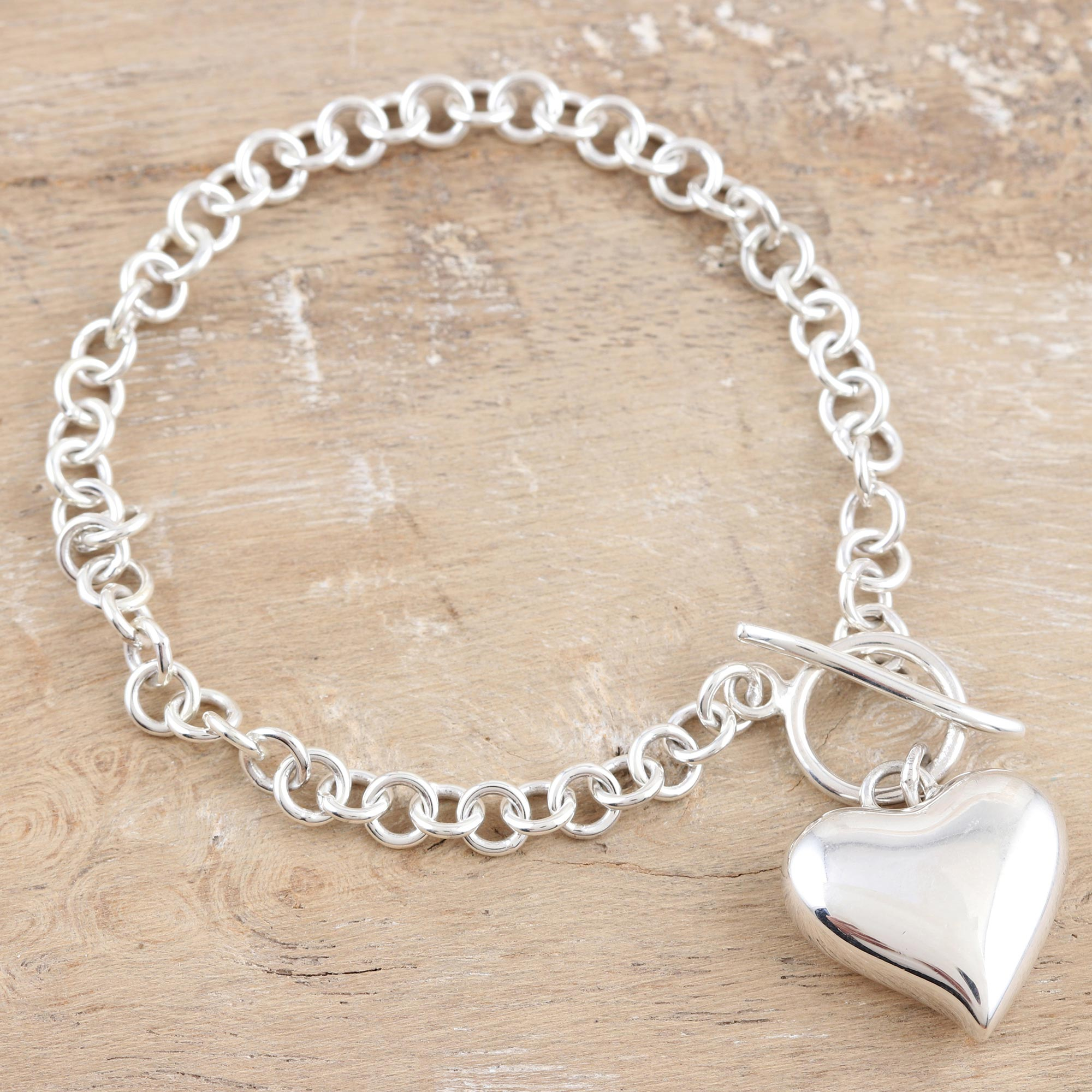 Sterling Silver Heart Locket Bracelet