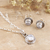 Conjunto de joyas de circonita cúbica. - Conjunto de joyería de plata de ley y circonitas cúbicas (par)