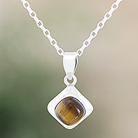 Tiger's eye pendant necklace, 'Earthy Delight'