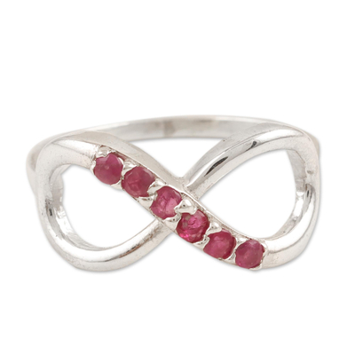 Ruby cocktail ring, 'Forever Pink' - Ruby Infinity-Motif Cocktail Ring