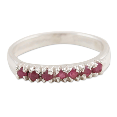 Sterling Silver and Ruby Band Ring