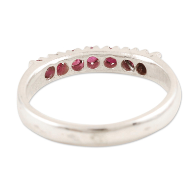 Ruby band ring, 'Pretty Princess' - Sterling Silver and Ruby Band Ring