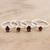 Garnet stacking rings, 'Fiery Foursome' (set of 4) - Garnet and Sterling Silver Stacking Rings (Set of 4) (image 2b) thumbail