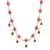 Halskette mit Anhänger aus Karneol und Granat - Karneol- und Granat-Anhänger-Halskette aus Indien