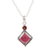 Garnet pendant necklace, 'Blissful Red' - Hand Crafted Garnet and Sterling Silver Pendant Necklace (image 2a) thumbail