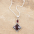 Garnet pendant necklace, 'Blissful Red' - Hand Crafted Garnet and Sterling Silver Pendant Necklace (image 2b) thumbail