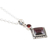 Garnet pendant necklace, 'Blissful Red' - Hand Crafted Garnet and Sterling Silver Pendant Necklace (image 2c) thumbail