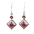 Garnet dangle earrings, 'Blissful Red' - Hand Crafted Garnet and Sterling Silver Dangle Earrings (image 2a) thumbail