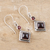 Garnet dangle earrings, 'Blissful Red' - Hand Crafted Garnet and Sterling Silver Dangle Earrings (image 2b) thumbail