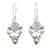 Chalcedony and blue topaz dangle earrings, 'Glacial' - Chalcedony and Blue Topaz Dangle Earrings from India