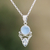 Chalcedony and blue topaz pendant necklace, 'Glacial' - Indian Chalcedony and Blue Topaz Pendant Necklace