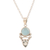 Chalcedony and blue topaz pendant necklace, 'Glacial' - Indian Chalcedony and Blue Topaz Pendant Necklace