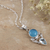 Chalcedony and blue topaz pendant necklace, 'Glacial' - Indian Chalcedony and Blue Topaz Pendant Necklace (image 2b) thumbail
