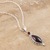 Garnet pendant necklace, 'Sweet Berry' - Hand Made Garnet and Sterling Silver Pendant Necklace