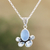 Chalcedony and blue topaz pendant necklace, 'Upper Stratosphere' - Handmade Chalcedony and Blue Topaz Pendant Necklace