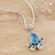 Chalcedony and blue topaz pendant necklace, 'Upper Stratosphere' - Handmade Chalcedony and Blue Topaz Pendant Necklace