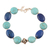 Lapis lazuli and calcite beaded bracelet, 'Sky Grandeur' - Calcite and Lapis Lazuli Beaded Bracelet from India