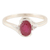 Ruby cocktail ring, 'Ruby Woo' - Ruby and Cubic Zirconia Cocktail Ring from India
