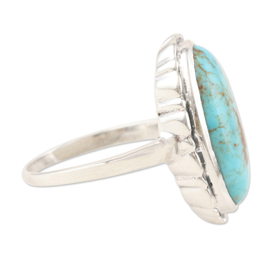 Sterling silver cocktail ring, 'Marbled Sea' - Hand Crafted Sterling Silver Cocktail Ring