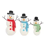Wool felt decorative accents, 'Snowman Fun' (set of 3) - Handcrafted Felt Christmas Decor (Set of 3)