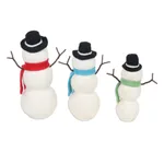 Wool felt decorative accents, 'Snowman Fun' (set of 3) - Handcrafted Felt Christmas Decor (Set of 3)