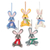 Wool felt ornaments, 'Bunny Greetings' (set of 5) - Assorted Felt Bunny Ornaments (Set of 5) thumbail