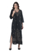 Embroidered cotton sheath dress, 'Midnight Bliss' - Cotton Maxi Dress with Chikankari Hand Embroidery (image 2a) thumbail
