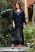 Embroidered cotton sheath dress, 'Midnight Bliss' - Cotton Maxi Dress with Chikankari Hand Embroidery