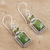 Peridot dangle earrings, 'Blissful Evening in Green' - Indian Sterling Silver and Peridot Dangle Earrings