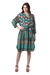 Embroidered viscose a-line dress, 'Blast From the Past' - Embroidered Viscose A-Line Dress with Geometric Print (image 2a) thumbail