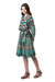 Embroidered viscose a-line dress, 'Blast From the Past' - Embroidered Viscose A-Line Dress with Geometric Print (image 2e) thumbail