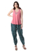 Tie-dye viscose pants, 'Breezy Stripes' - Striped Tie-Dye Viscose Pants from India thumbail