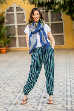 Tie-dye viscose pants, 'Breezy Stripes' - Striped Tie-Dye Viscose Pants from India