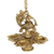 Brass hanging decorative accent, 'Peacock Glow' - Hanging Brass Peacock-Themed Decorative Accent