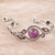Amethyst pendant bracelet, 'Earth Glow in Lilac' - Sterling Silver and Amethyst Pendant Bracelet