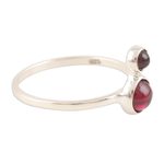 Garnet cocktail ring, 'Below the Moon' - Indian Garnet and Sterling Silver Cocktail Ring