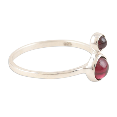 Indian Garnet and Sterling Silver Cocktail Ring
