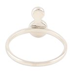 Garnet cocktail ring, 'Below the Moon' - Indian Garnet and Sterling Silver Cocktail Ring