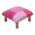 Upholstered ottoman footstool, 'Pink Patches' - Pink Upholstered Ottoman Footstool from India (image 2a) thumbail