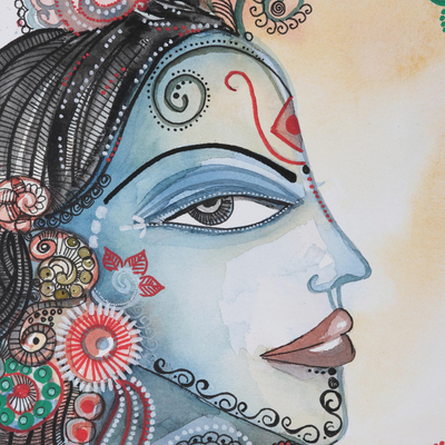Indian Art - Acrylic Painting - Krishna with Peacock - Large Art Prints by  Raghuraman | Buy Posters, Frames, Canvas & Digital Art Prints | Small,  Compact, Medium and Large Variants