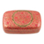Decorative papier mache box, 'Kashmir Cheer in Pink' - Hand-Painted Laquerware Papier Mache Box