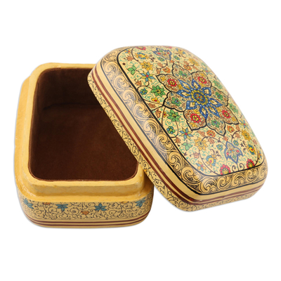 Dekorative Schachtel aus Pappmaché - Handgefertigte dekorative Holzkiste aus Indien
