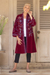 Chaqueta kimono de terciopelo de algodón - Chaqueta de terciopelo de algodón bordada de la India